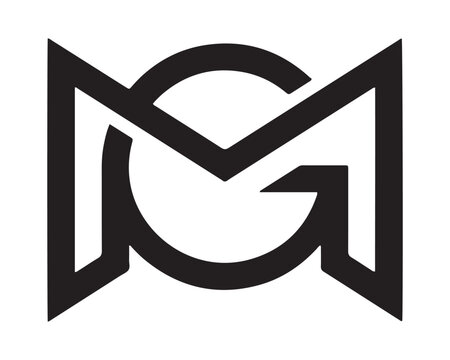 Minimal Letter DG Black Logo Design