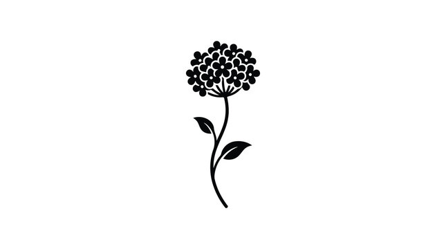 Black dandelion flower icon