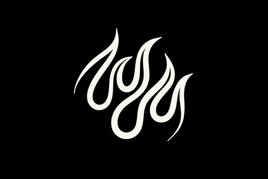 Outline Flame Hand Drawn Vector Image