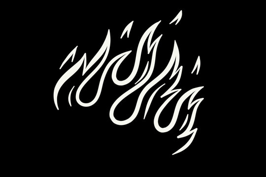 Outline Flame Hand Drawn Vector Image