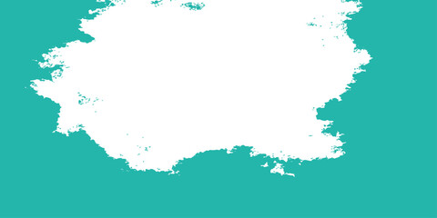 Obraz premium Abstract grunge distressed frame background in teal turquoise color with white empty vector copy space center for bold creative border graphic design
