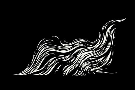 Outline Flame Hand Drawn Vector Image
