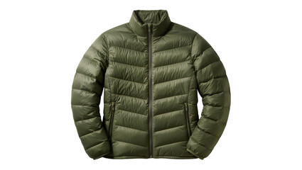 Green puffer jacket with zipper and pockets © Paul