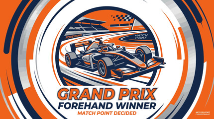 Obraz premium Exhilarating Grand Prix Racecar Victory Celebration Artwork