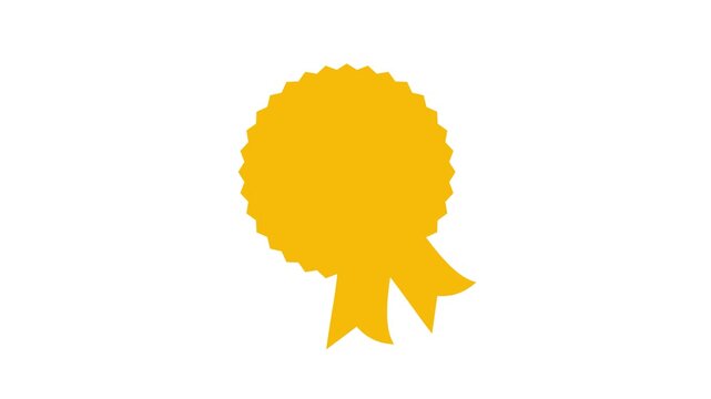 Minimalist Ribbon Badge and Stamp Animation with Trim Paths Effect