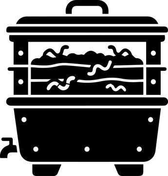 Worm compost farming icon