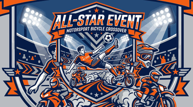 Exciting All Star Event Motorcross Bicycle Crossover Design