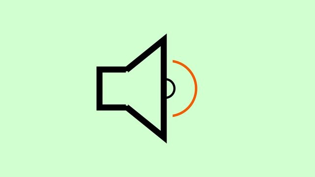 A black speaker icon on green background with sound wave.