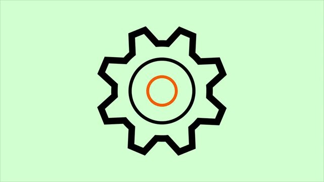 A simple gear icon on green.
