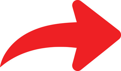 Bold red curved arrow pointing to the right direction sign © JESMIN