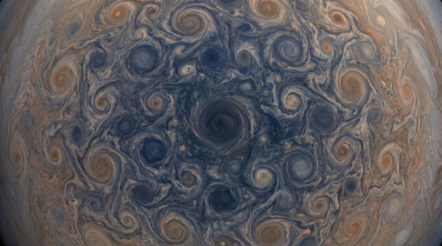 Turbulent storm vortices across Jupiter atmosphere
