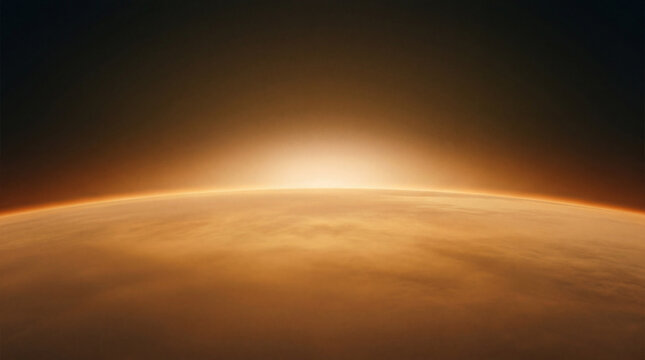Sunrise above the cloud tops of Venus from orbit