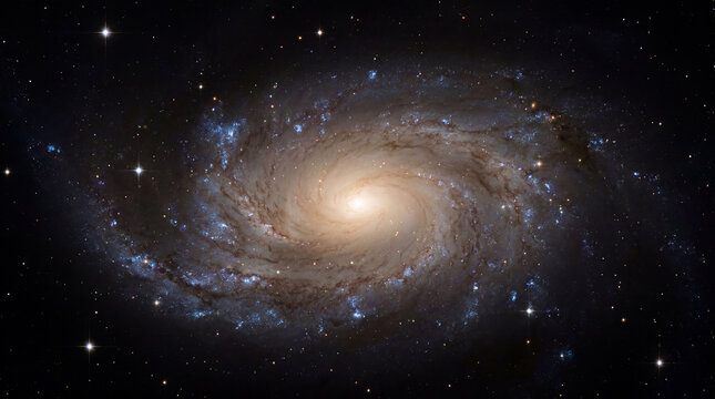 Face-on spiral galaxy with luminous core and blue star-forming arms