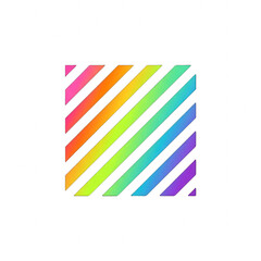 Fototapeta premium Rainbow striped square icon on black background