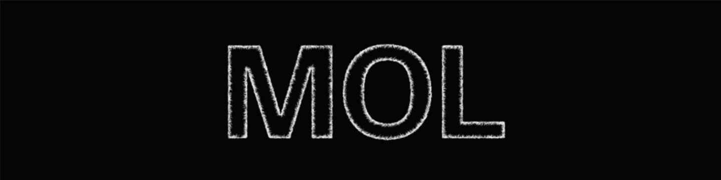 Black and white sketch Mol text design element