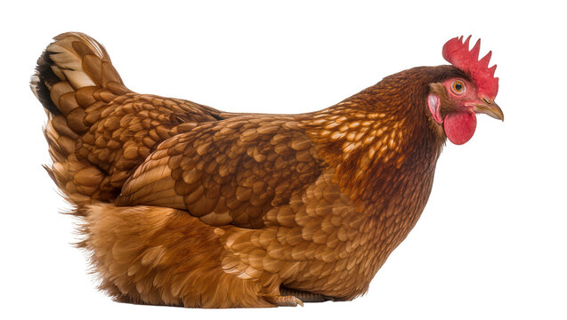 Brown hen with red comb and wattle