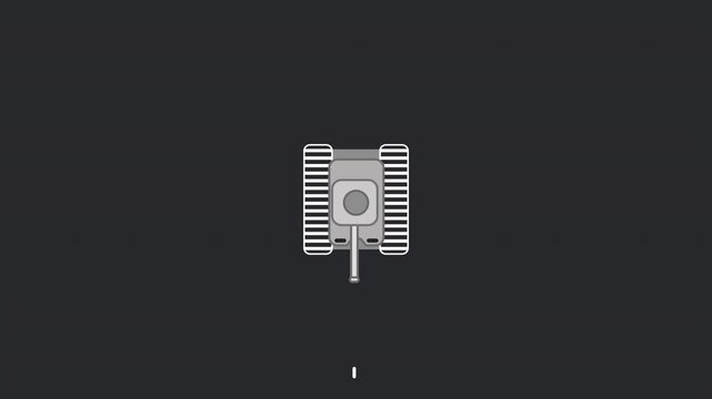 Animated Military Tank Shooting and Patrolling Pack. Looping 2D Line Art Panzer on Alpha Channel.