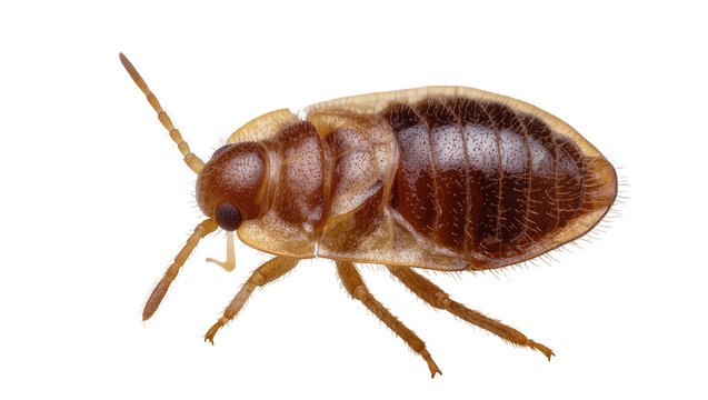 Brown cockroach insect with segmented antennae and legs