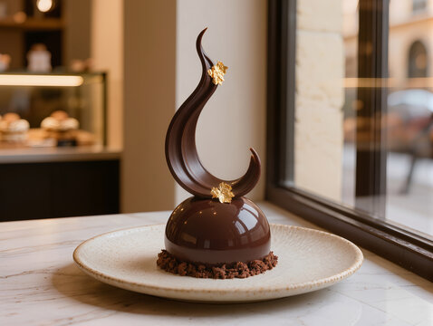 chocolate dessert with decoration