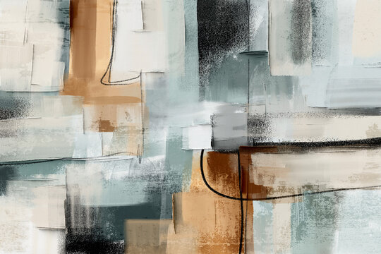 Abstract artistic creation, fine art for print, modern texture effects, mural design, home wall decoration, large painting strokes, artistic patterns, contemporary oil painting, creative decor design
