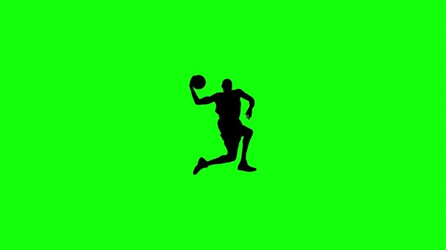 Silhouette of Person Playing Soccer with Ball on Vibrant Green Background