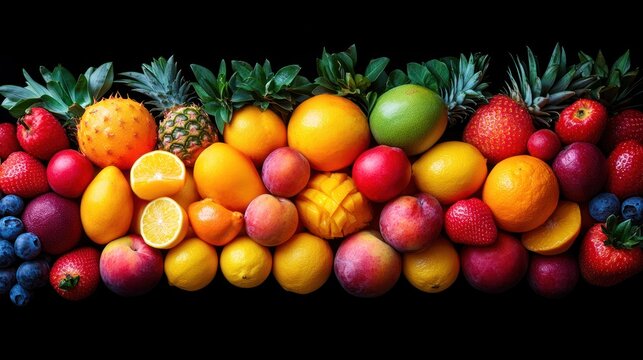 Vibrant array of fresh fruits