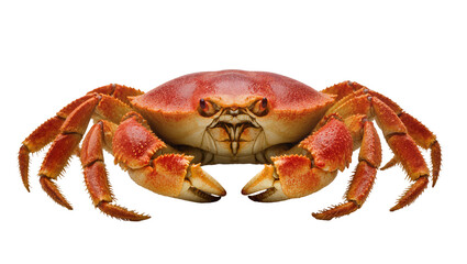 Red crab with orange legs and claws on white © Niklas