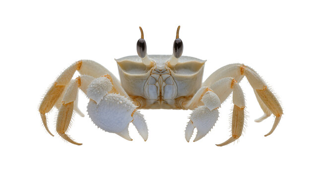 Ghost crab with large claws and stalked eyes