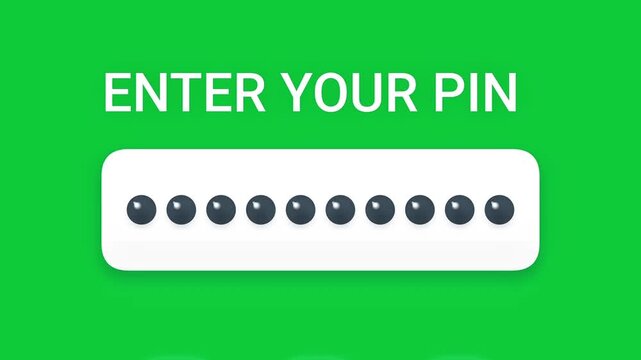 Closeup of a digital screen showing PIN input fields and status indicators