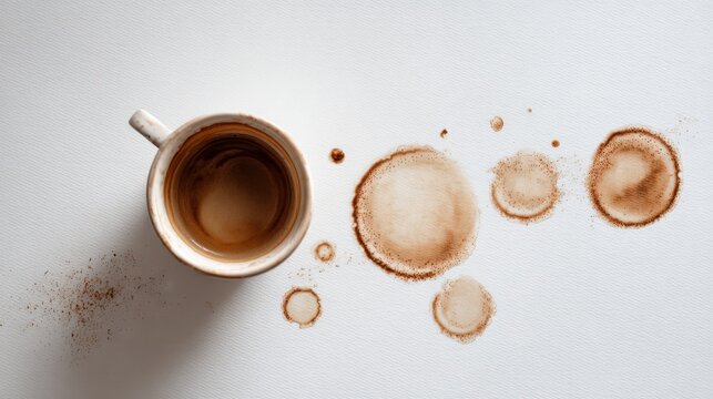 Coffee cup with stains on surface