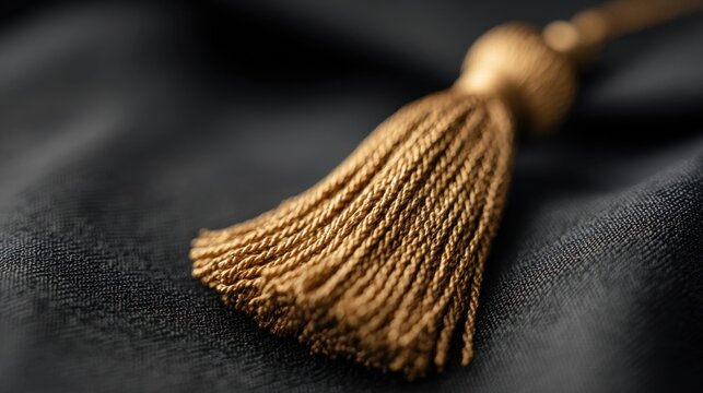 Tassel on a graduation gown hangs