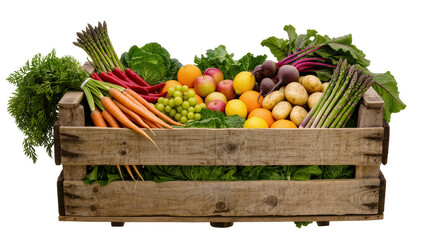 Wooden crate overflowing with fresh vegetables and fruits © Niklas