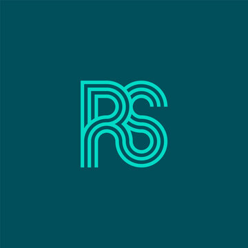  RS letter monogram logo with stripes accent.