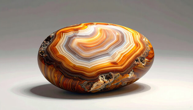 Polished Agate Stone with Vibrant Banding and Natural Patterns