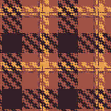 Traditional tartan plaid pattern with a textured woven appearance and red and dark tones. The seamless fabric design creates a calm decorative background with a traditional textile feel.