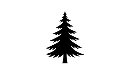 Simple Black Pine Tree Silhouette Icon © kiki__