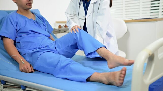 Patient reviewing and signing medical consent documents with healthcare staff during hospital registration, consultation, treatment preparation and care.