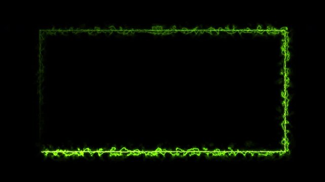 Abstract glowing green toxic ghost energy border frame loop background