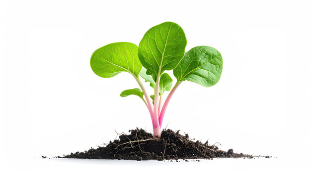 Young Green Plant Growing in Soil for Agriculture or Gardening
