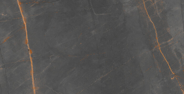 Dark Grey Marble Texture with Copper Gold Veins | Luxury Natural Stone Background | High Resolution Ceramic Tile Design