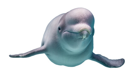 Beluga whale swimming underwater, close-up portrait © Hannah