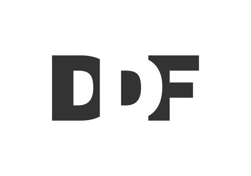 DDF logo design. Initial letter D D F bold font style for tech startups, consulting, corporate branding. Creative company name, headlines typography identity, trendy logotype.