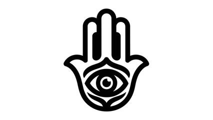 Fototapeta premium Hamsa Hand Symbol with Protective Eye Icon