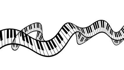 Abstract Wavy Piano Keyboard Ribbon Music Concept © kiki__