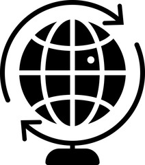 Obraz premium international travel globe flat icon vector outline