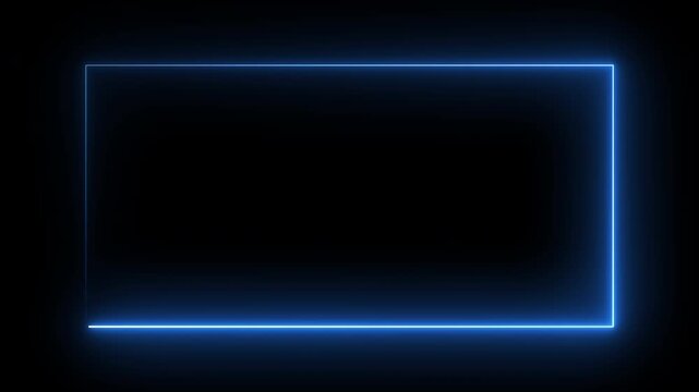 Abstract glowing blue neon saber border frame loop background