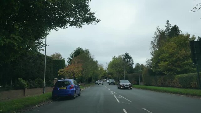 Car Drive on British Highways. Car Mounted Camera Time Lapse Footage of British Road Travel and Traffic During Blue Sky and Mostly Sunny Day Drive on British Motorways and Highways of England UK