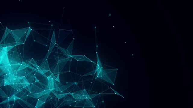 Network connection structure. Blue science background. Abstract digital background. Big data visualization. 3d rendering.
