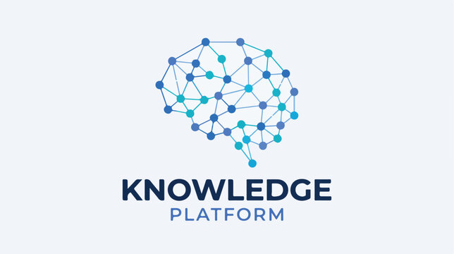 Artificial intelligence brain network logo for knowledge platform.