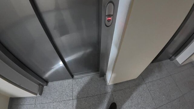First person view leaving home and using the elevator